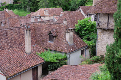 View of old houses in village