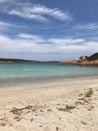 Scenic view of beach against sky