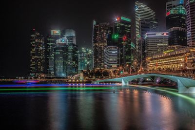 Illuminated city at night