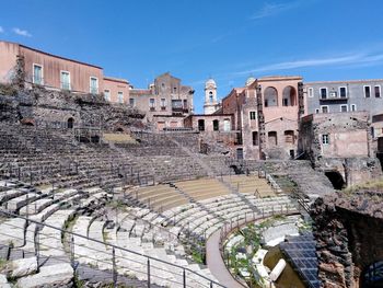 View of old buildings in city