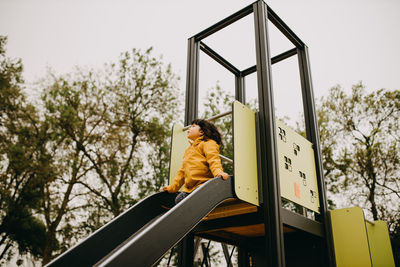 Cute girl playing in the playground