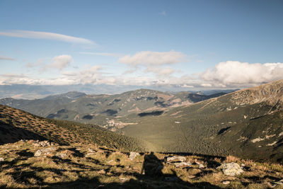 Scenic view of mountains against sky