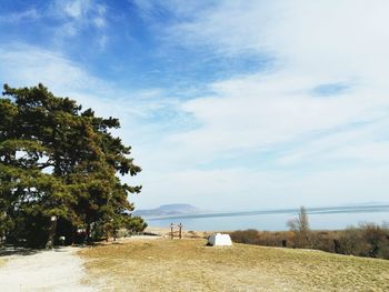 Scenic view of beach against sky