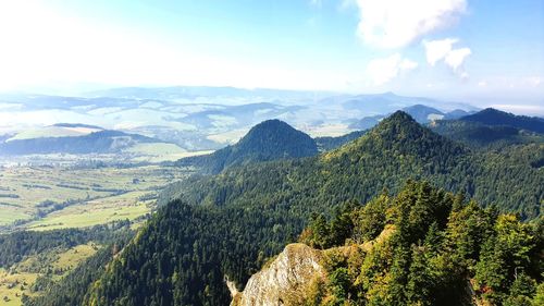 Panoramic view of mountains against sky