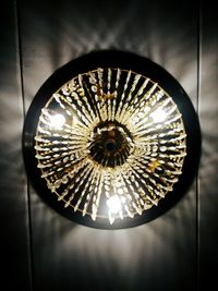 Low angle view of illuminated chandelier