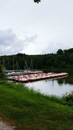 Boats in river