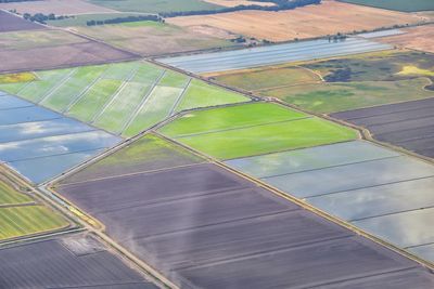 Sacramento aerial from airplane including  rural agricultural fields  california, united states.