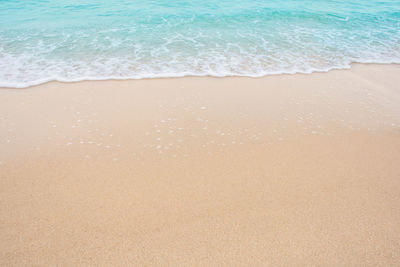 High angle view of sandy beach