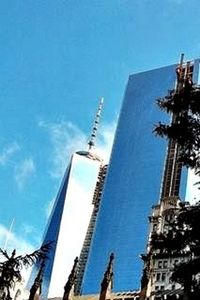 Low angle view of building against blue sky