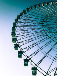 Low angle view of ferris wheel against clear sky