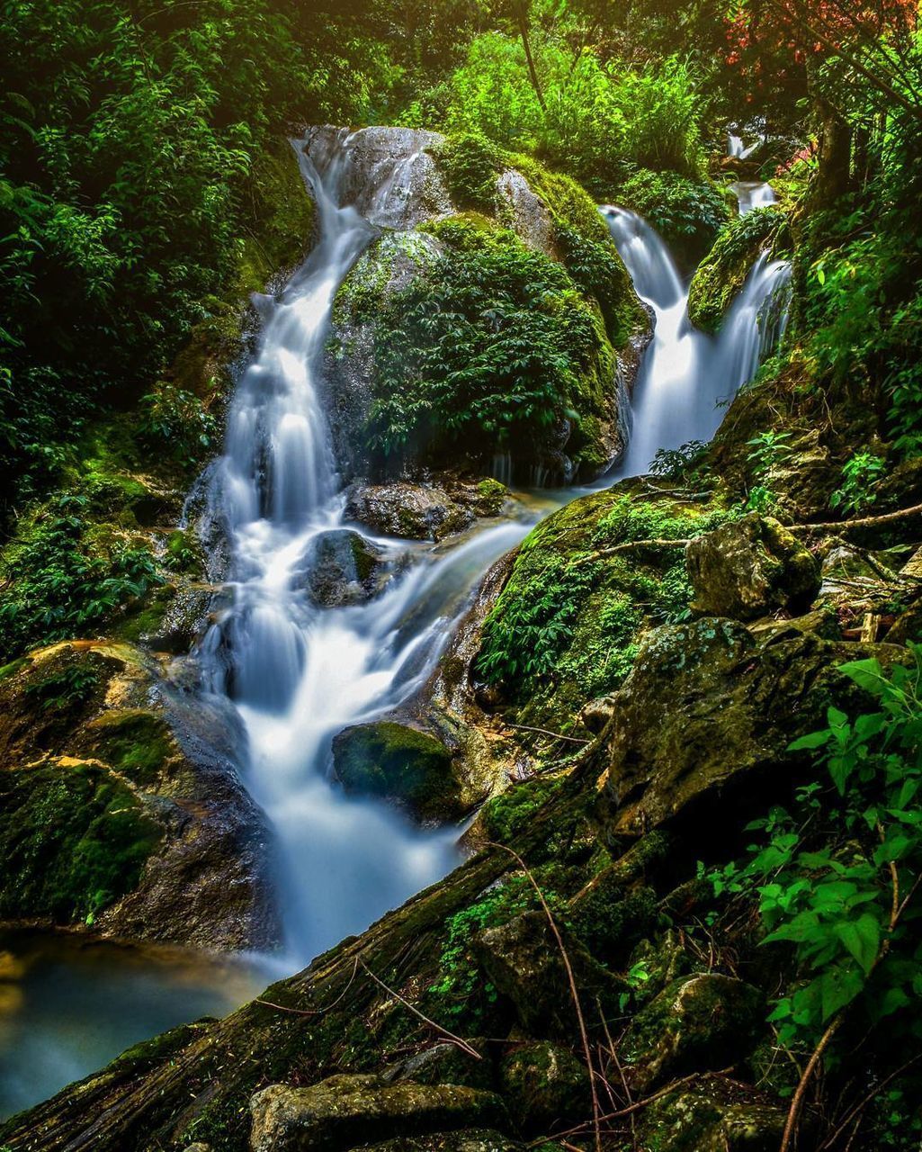 SCENIC VIEW OF WATERFALL