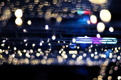 Defocused image of illuminated lights