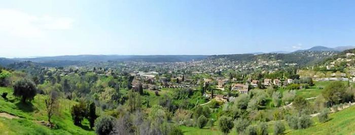 High angle view of landscape against sky