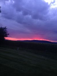 Scenic view of landscape against cloudy sky