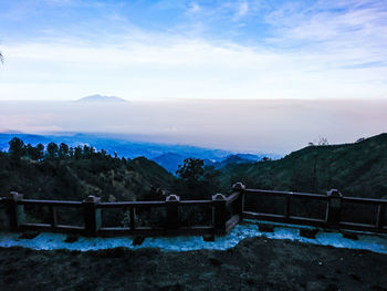 High angle view of landscape against sky