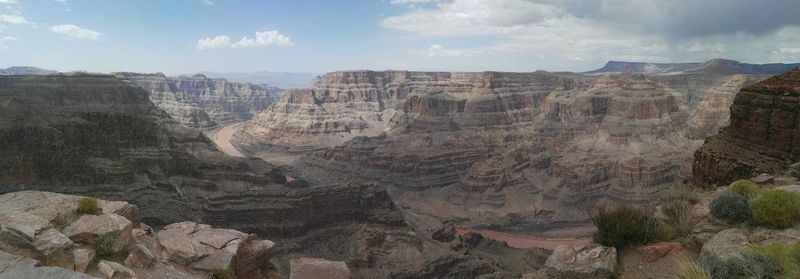 Panoramic view of landscape against cloudy sky