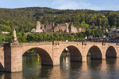 Arch bridge over river