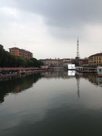 Reflection of buildings in water