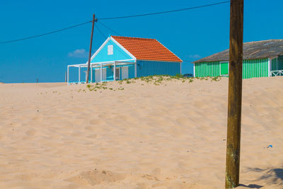 Costa de caparica is the famous tourist destination, with the typical tiny colorful house, 