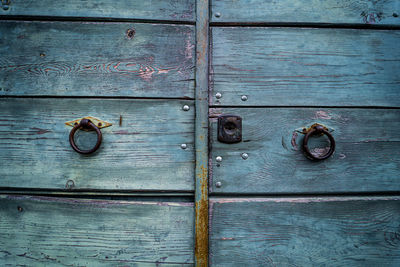 Close-up of old wooden door