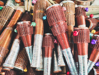 Full frame shot of multi colored for sale in market
