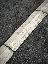 High angle view of zebra crossing on road