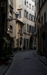 Road along buildings