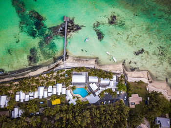 High angle view of swimming pool