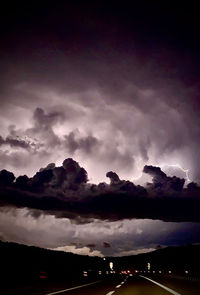 Scenic view of dramatic sky during sunset