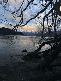 Scenic view of sea against sky at sunset