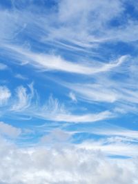 Low angle view of cirrus clouds