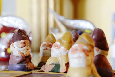 Close-up of figurine on table