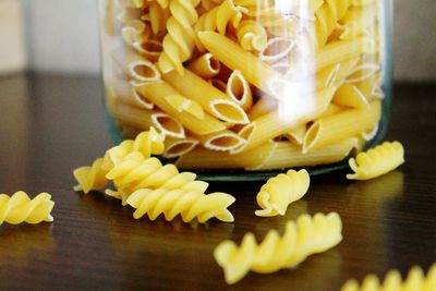 Close-up of food on table