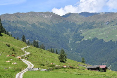 Scenic view of mountains against sky