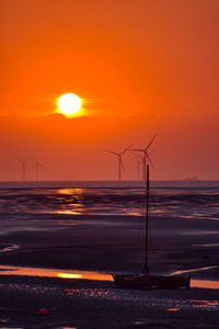 Scenic view of sunset over sea