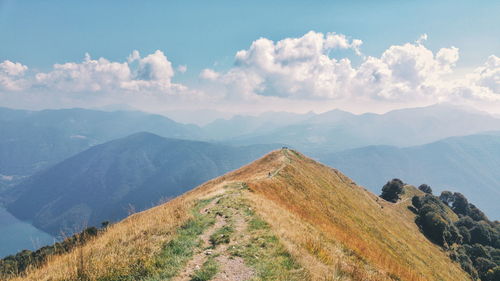 Panoramic view of mountains against sky