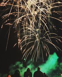 Firework display at night