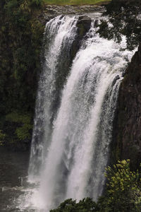 View of waterfall in forest