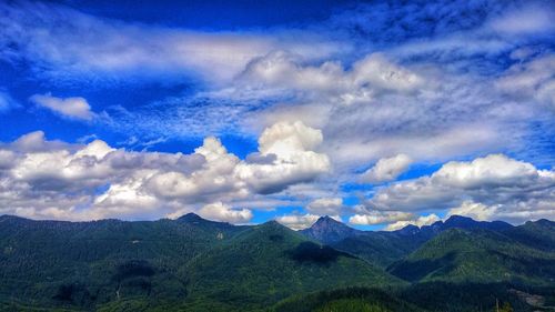 Scenic view of mountains against sky