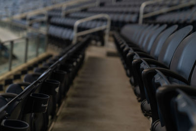 High angle view of empty seats in statium