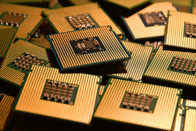 Full frame shot of computer chips