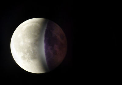 Low angle view of moon against sky at night