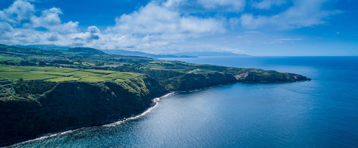 Panoramic view of sea against sky azores