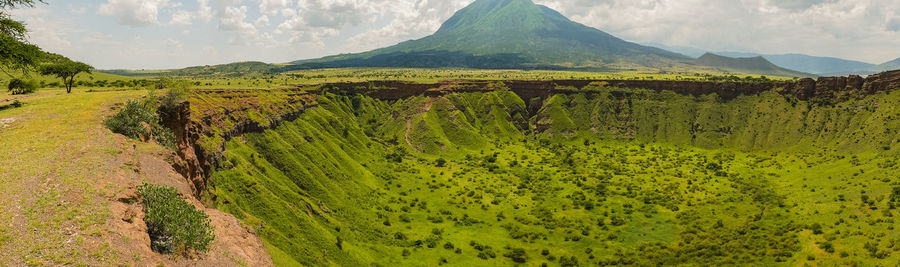 Scenic view of mountains against sky