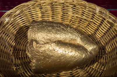 Close-up of wicker basket