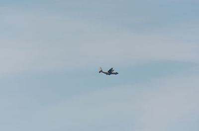 Low angle view of airplane flying in sky