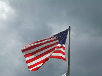 Low angle view of american flag