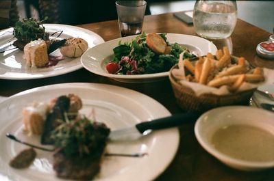 Food served on table