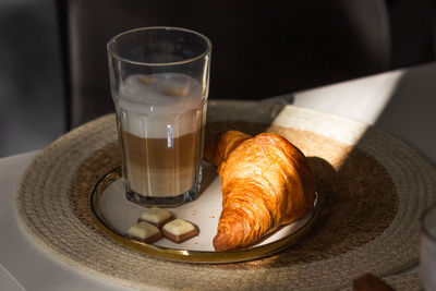 Close-up of food in plate on table