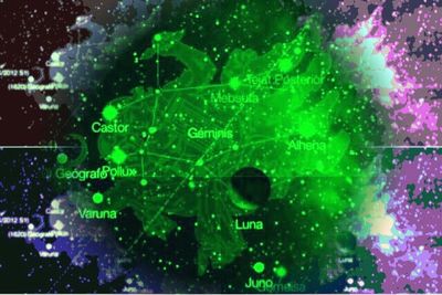 View of illuminated street lights at night